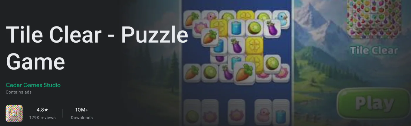 Tile Clear game overview and creative data