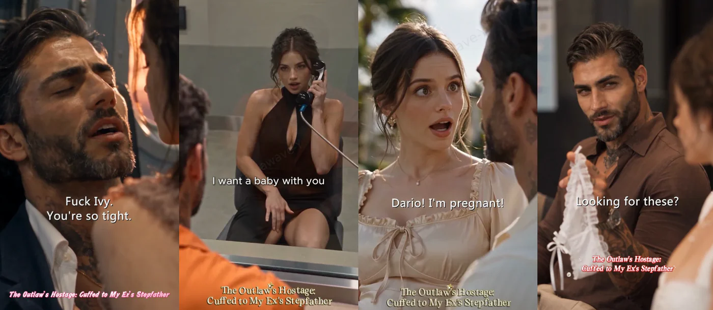 Story screenshot ad creatives for The Outlaw's Hostage: Cuffed to My Ex's Stepfather